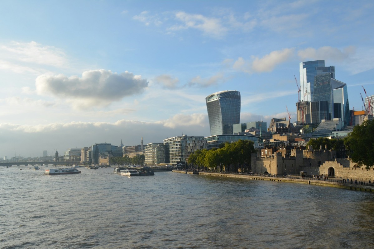 London skyline along the River Thames
