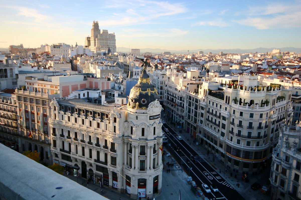 Madrid cityscape around Gran Vía